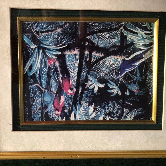 Vintage print jungle parrot with frame small wall decor - Picture 5 of 7